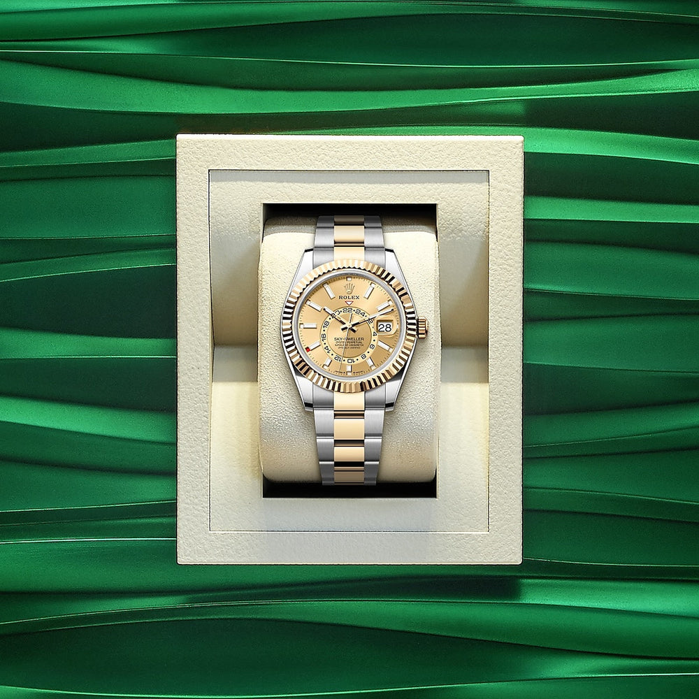Sky-Dweller, 42mm, Oystersteel and 18k Yellow Gold, Champagne, Oyster - image 5