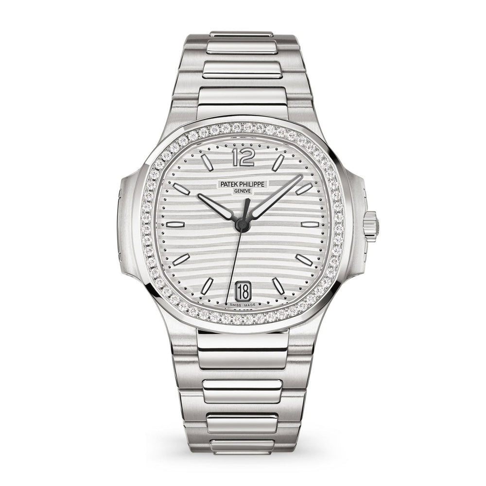 Nautilus Ladies Automatic Watch, Stainless Steel and Diamonds, 35,2mm