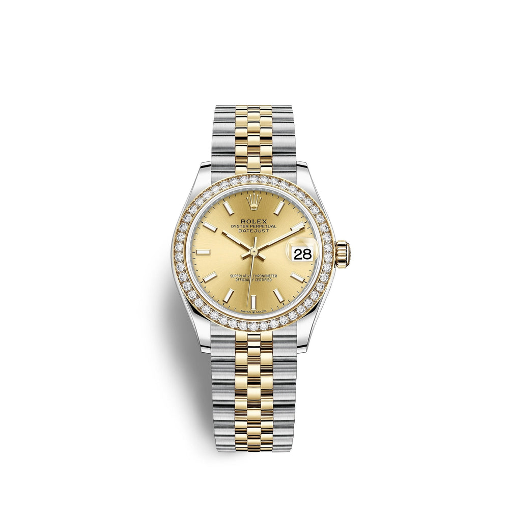 Datejust 31, Oystersteel, 18kt Yellow Gold and diamonds