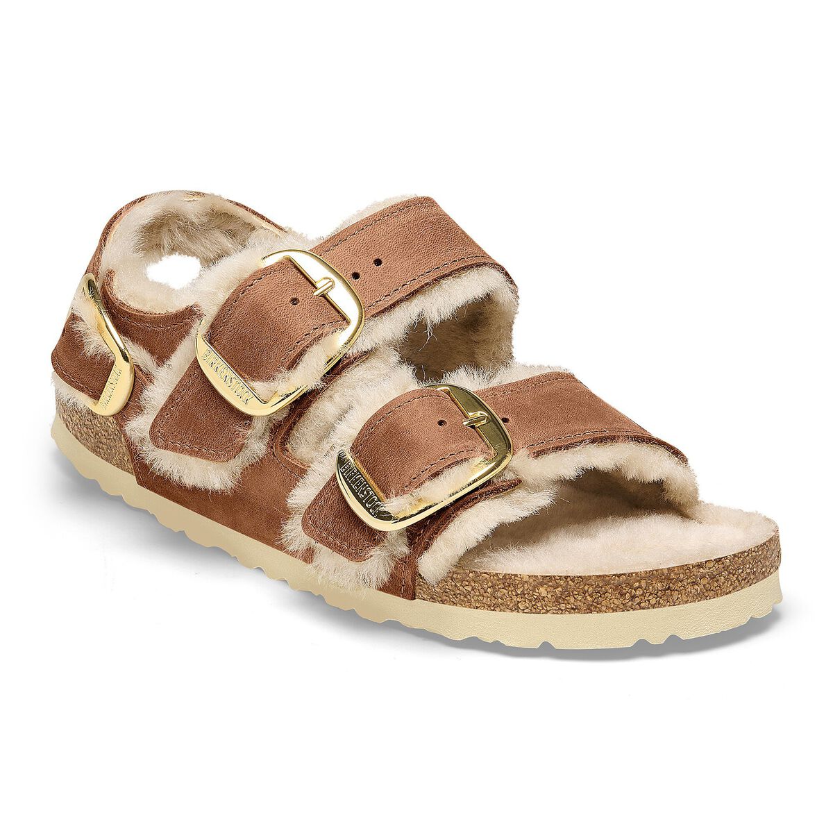 Milano Big Buckle Shearling Oiled Leather