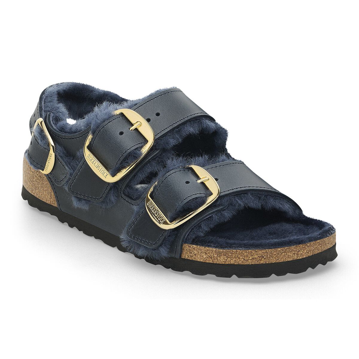 Milano Big Buckle Shearling Oiled Leather