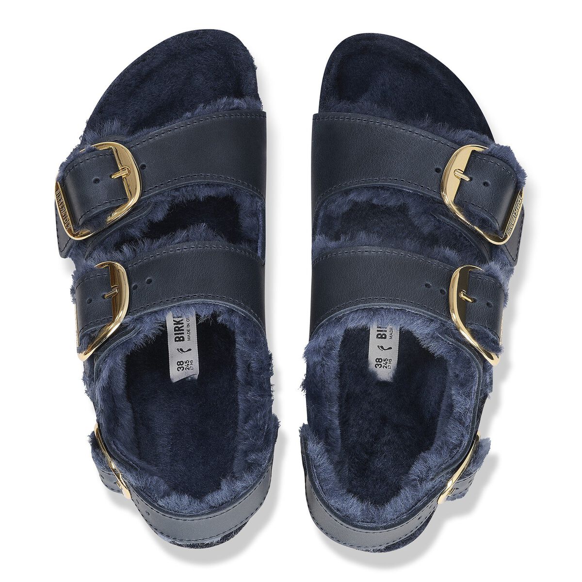 Milano Big Buckle Shearling Oiled Leather