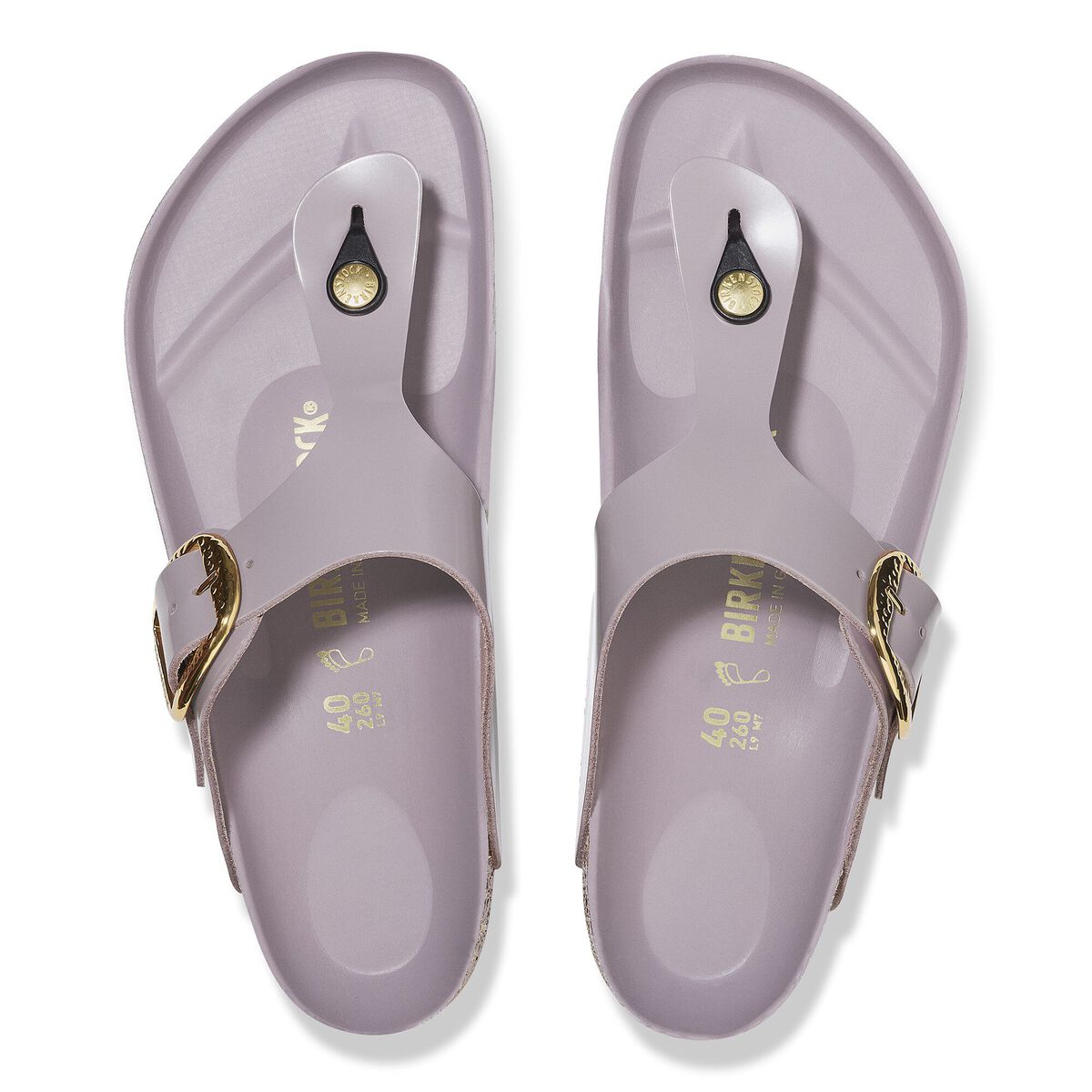 Gizeh Hammered Big Buckle Natural Leather Patent