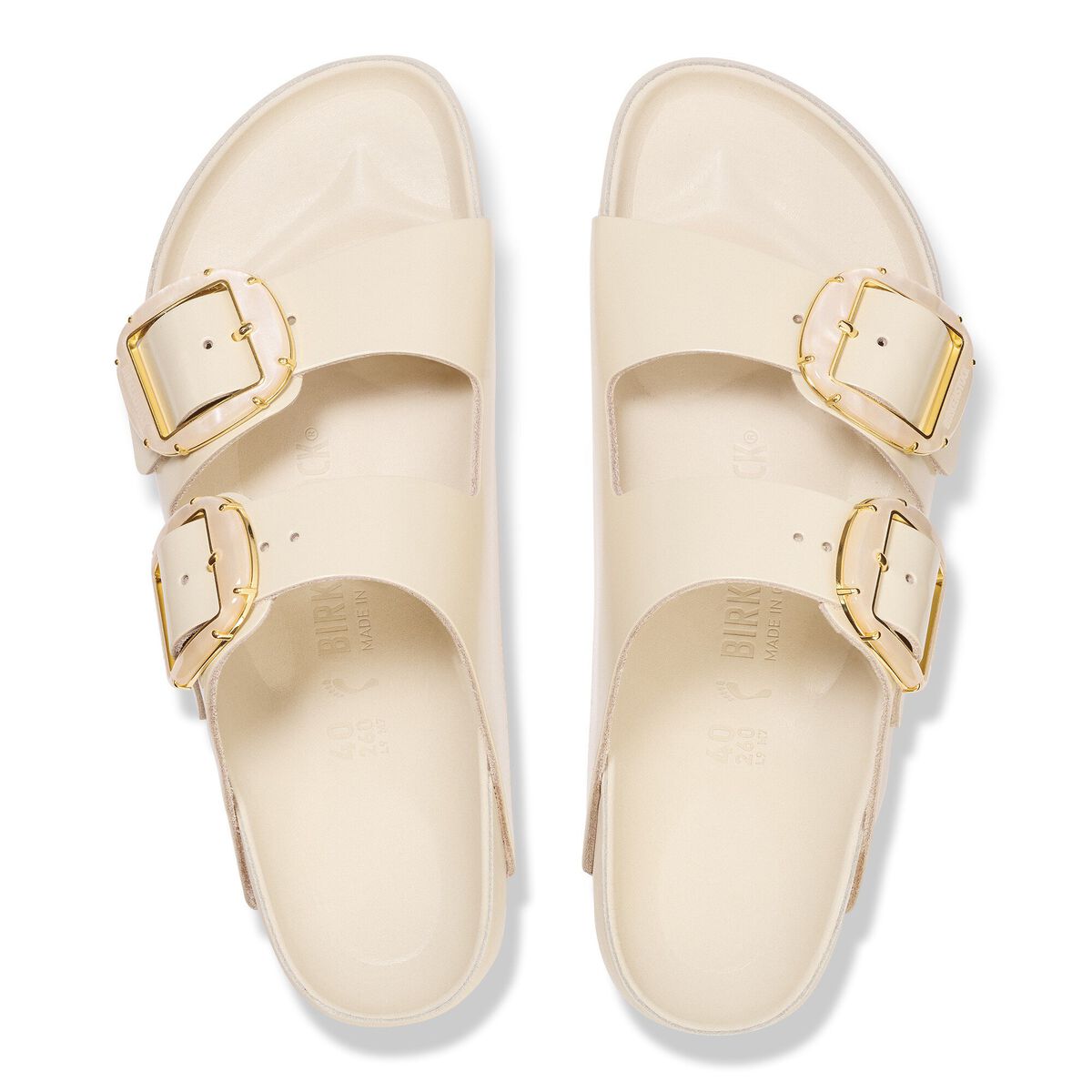 Arizona Big Buckle Pearl Natural Leather Patent