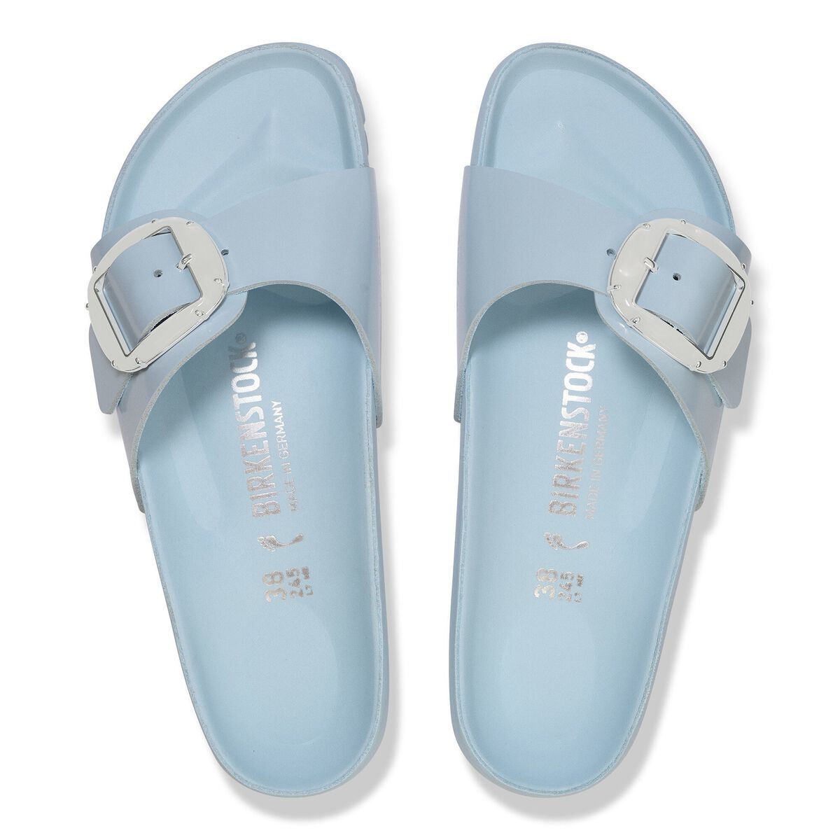 Madrid Big Buckle Pearl Natural Leather Patent