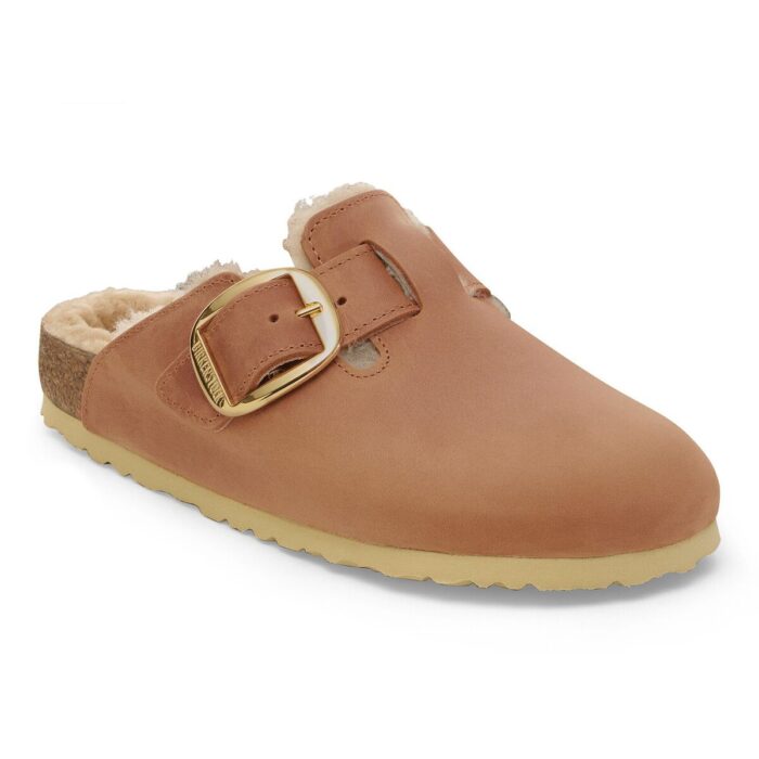 Boston Big Buckle Shearling Oiled Leather