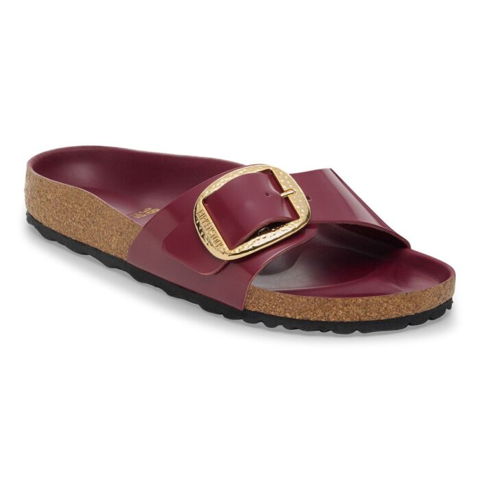 Madrid Hammered Big Buckle Natural Leather Patent
