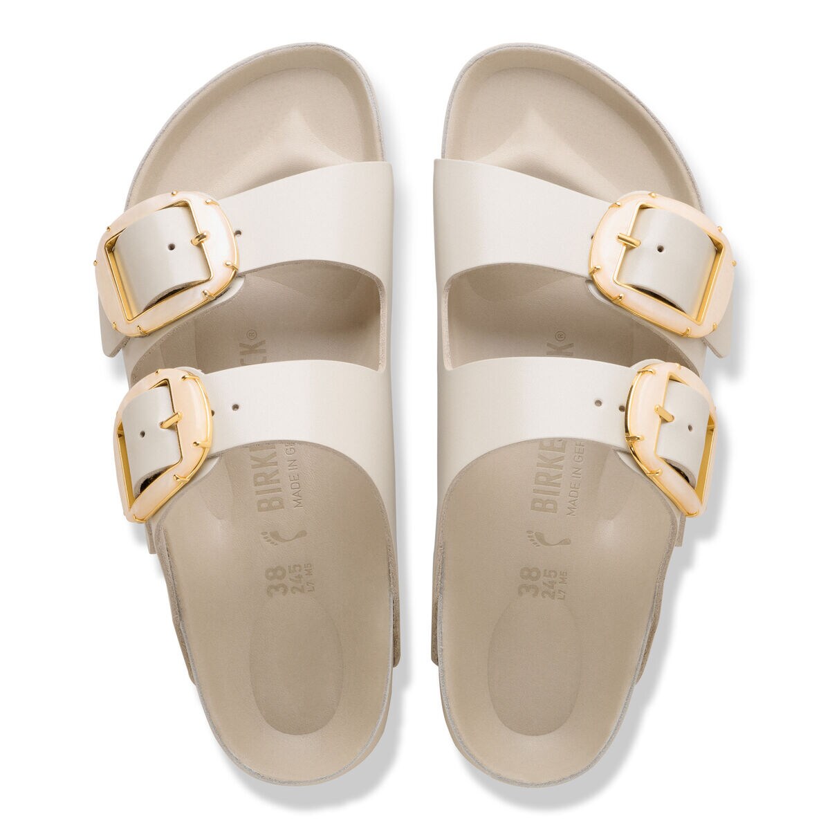 Arizona Big Buckle Pearl Natural Leather Patent