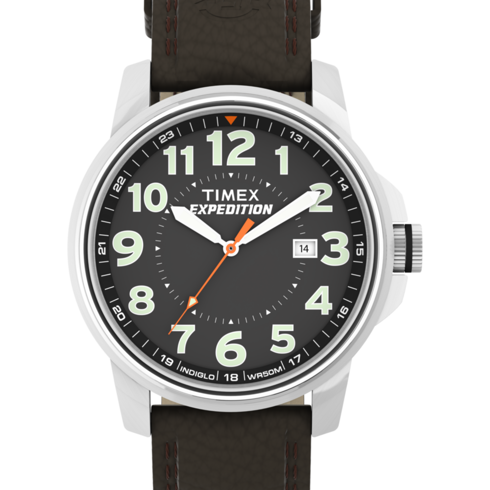 Expedition Metal Field 40mm Leather Strap Watch
