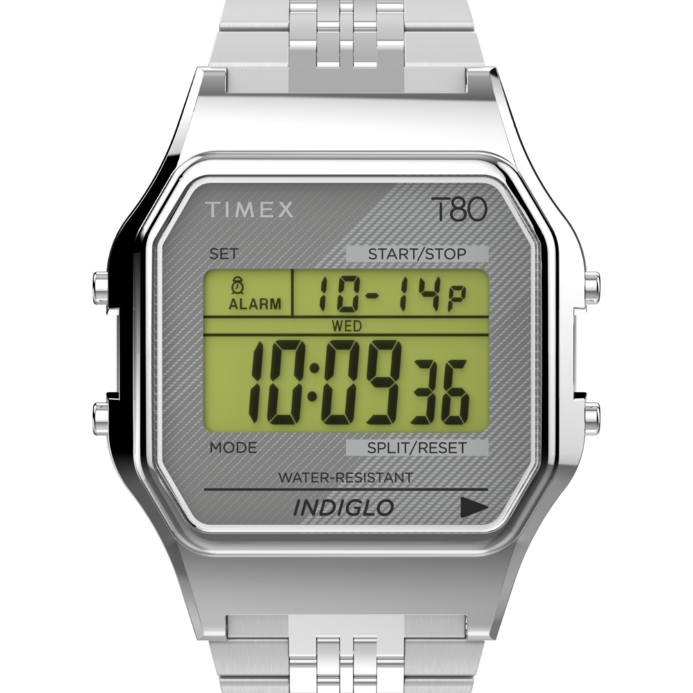 Timex T80 34mm Stainless Steel Bracelet Watch
