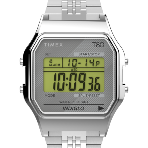 Timex T80 34mm Stainless Steel Bracelet Watch