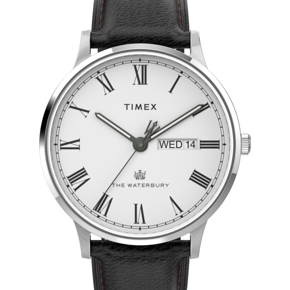 Waterbury Classic Day/Date 40mm Leather Strap Watch