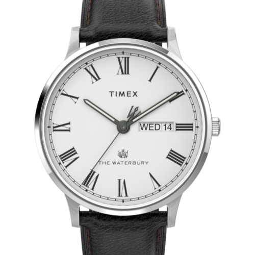 Waterbury Classic Day/Date 40mm Leather Strap Watch