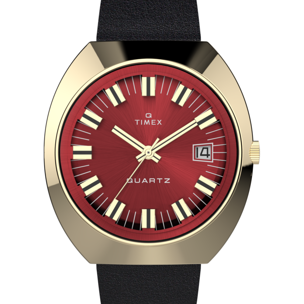 Q Timex 1972 Reissue 39mm Leather Strap Watch