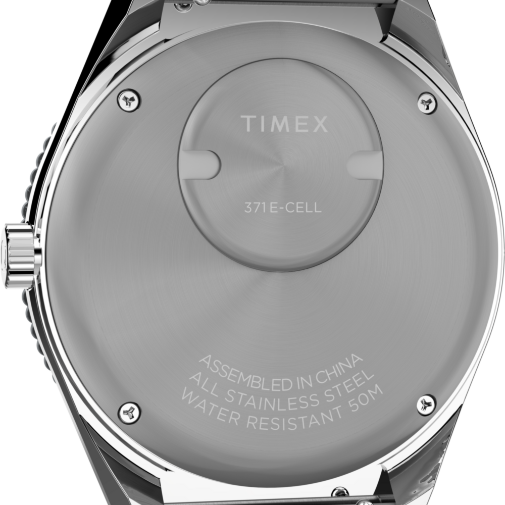 Q Timex GMT 38mm Stainless Steel Bracelet Watch