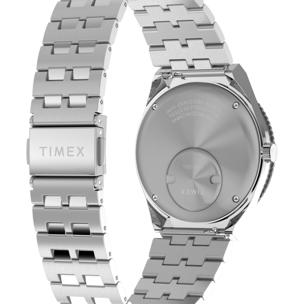Q Timex GMT 38mm Stainless Steel Bracelet Watch