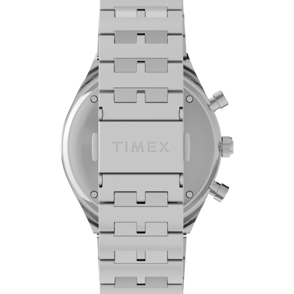 Q Timex Chronograph 40mm Stainless Steel Bracelet Watch