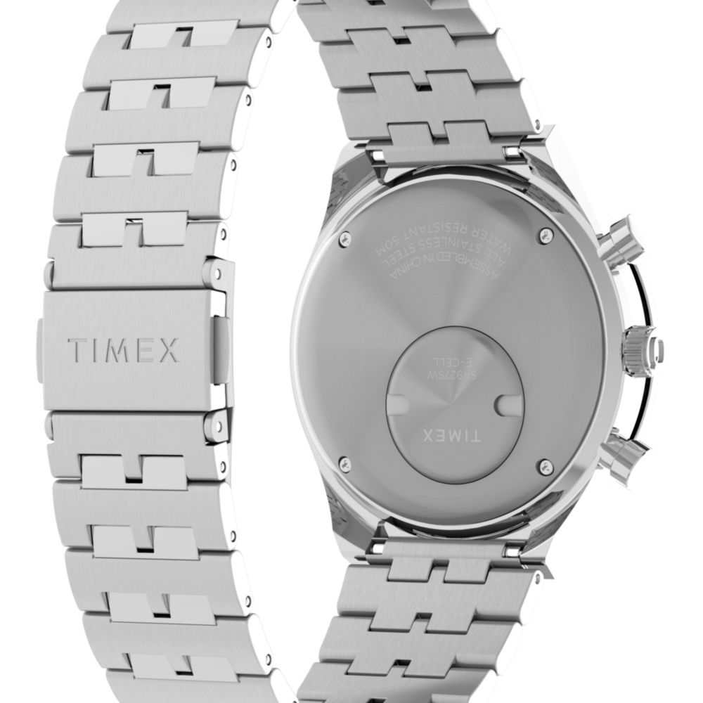 Q Timex Chronograph 40mm Stainless Steel Bracelet Watch