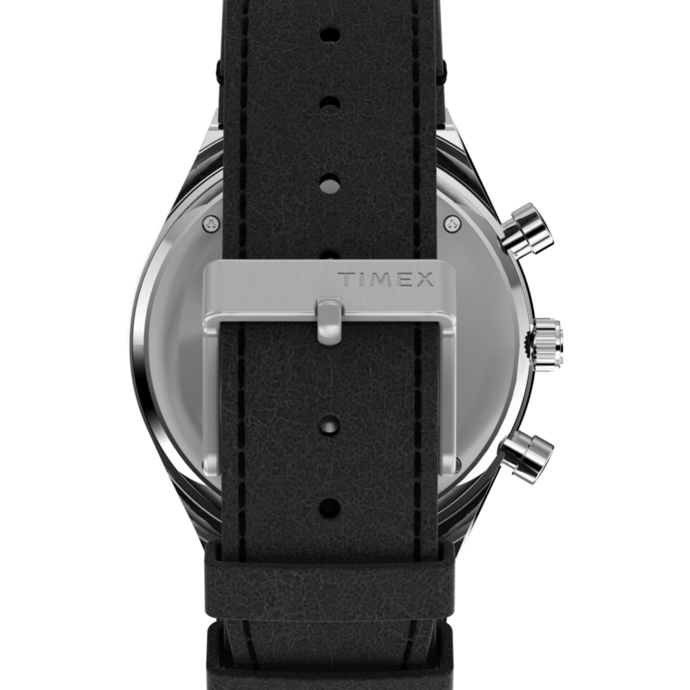 Q Timex Chronograph 40mm Leather Strap Watch