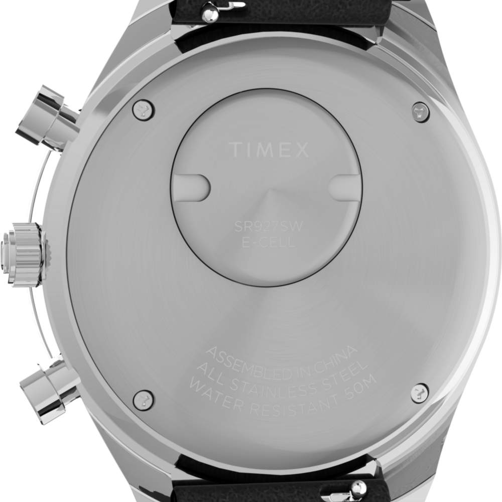 Q Timex Chronograph 40mm Leather Strap Watch