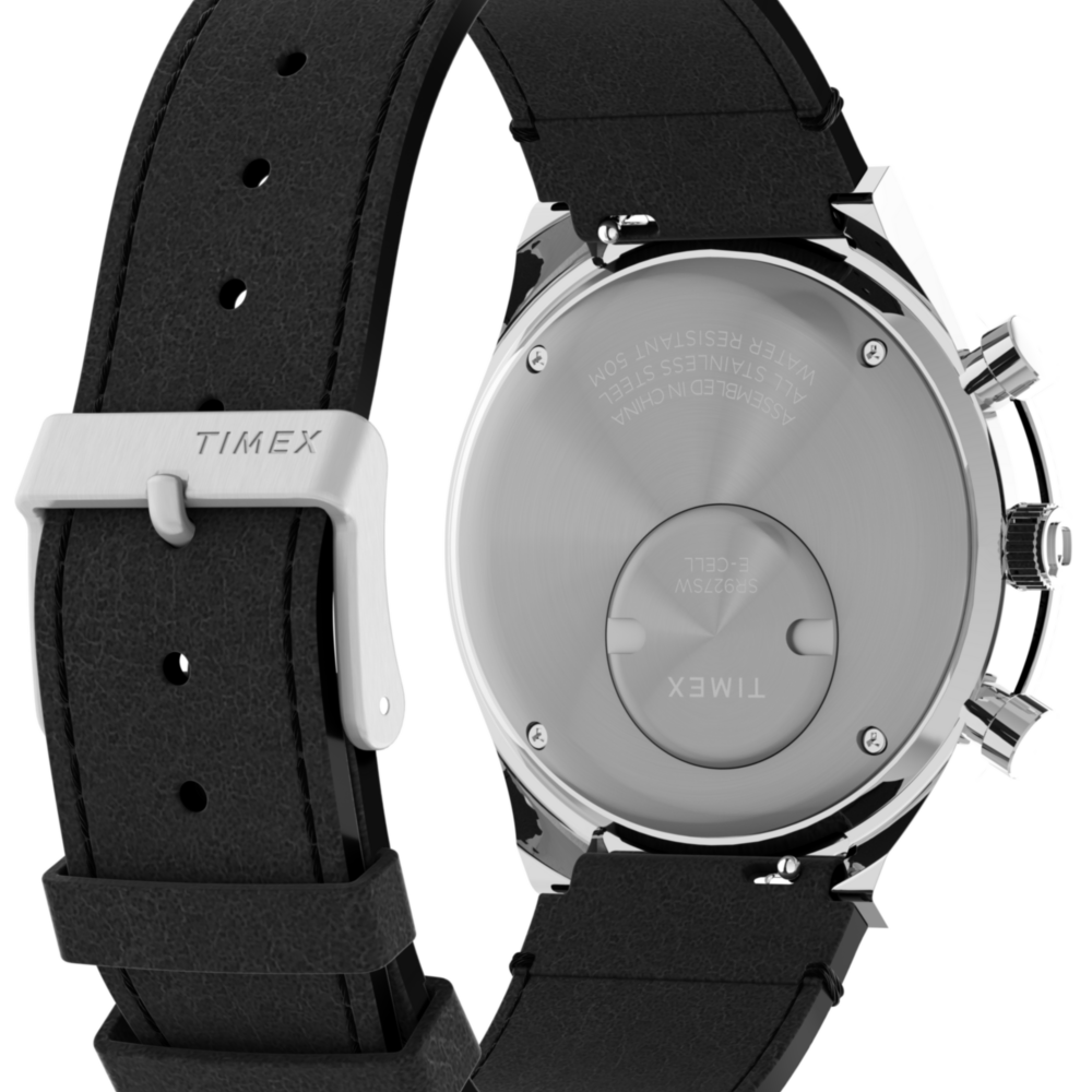 Q Timex Chronograph 40mm Leather Strap Watch