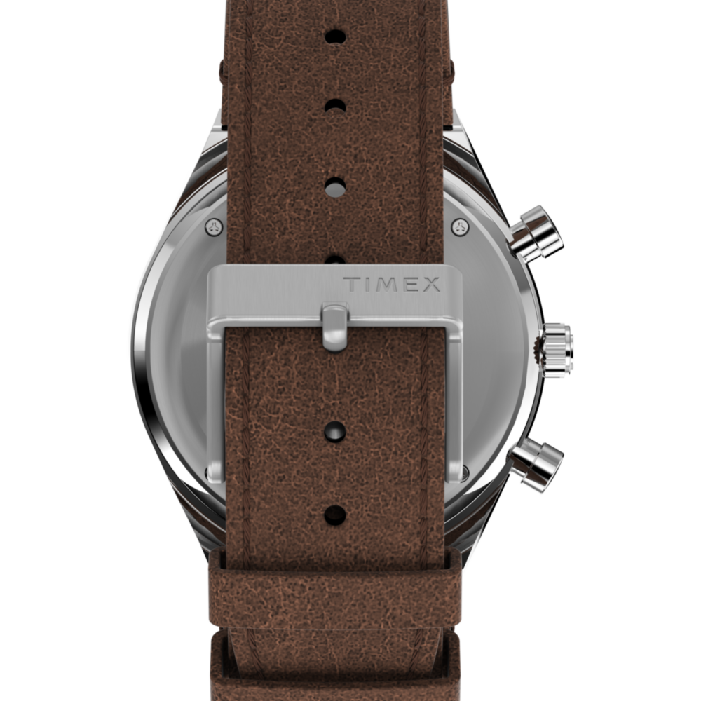 Q Timex Chronograph 40mm Leather Strap Watch