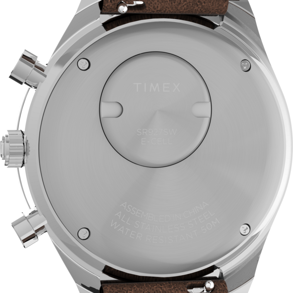 Q Timex Chronograph 40mm Leather Strap Watch