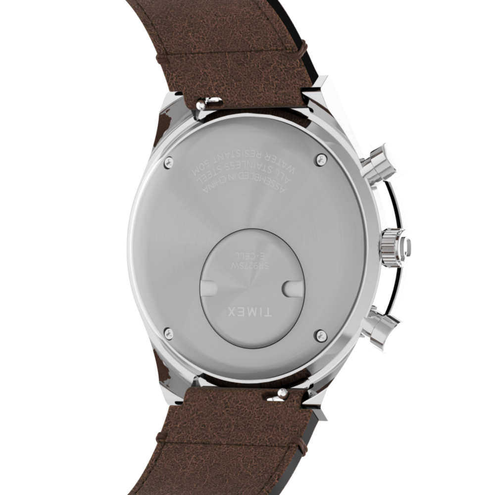 Q Timex Chronograph 40mm Leather Strap Watch