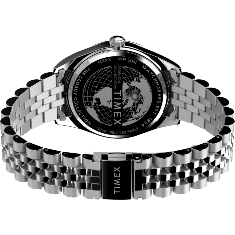 Timex Legacy Day and Date 41mm Stainless Steel Bracelet Watch