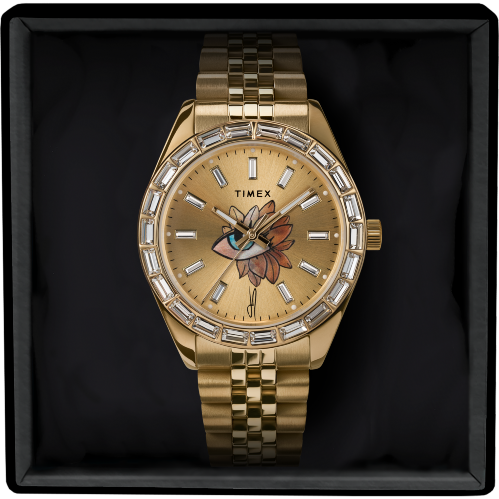 Timex Legacy x Jacquie Aiche Gold Sunray Dial with Tribe Eye 36mm Watch
