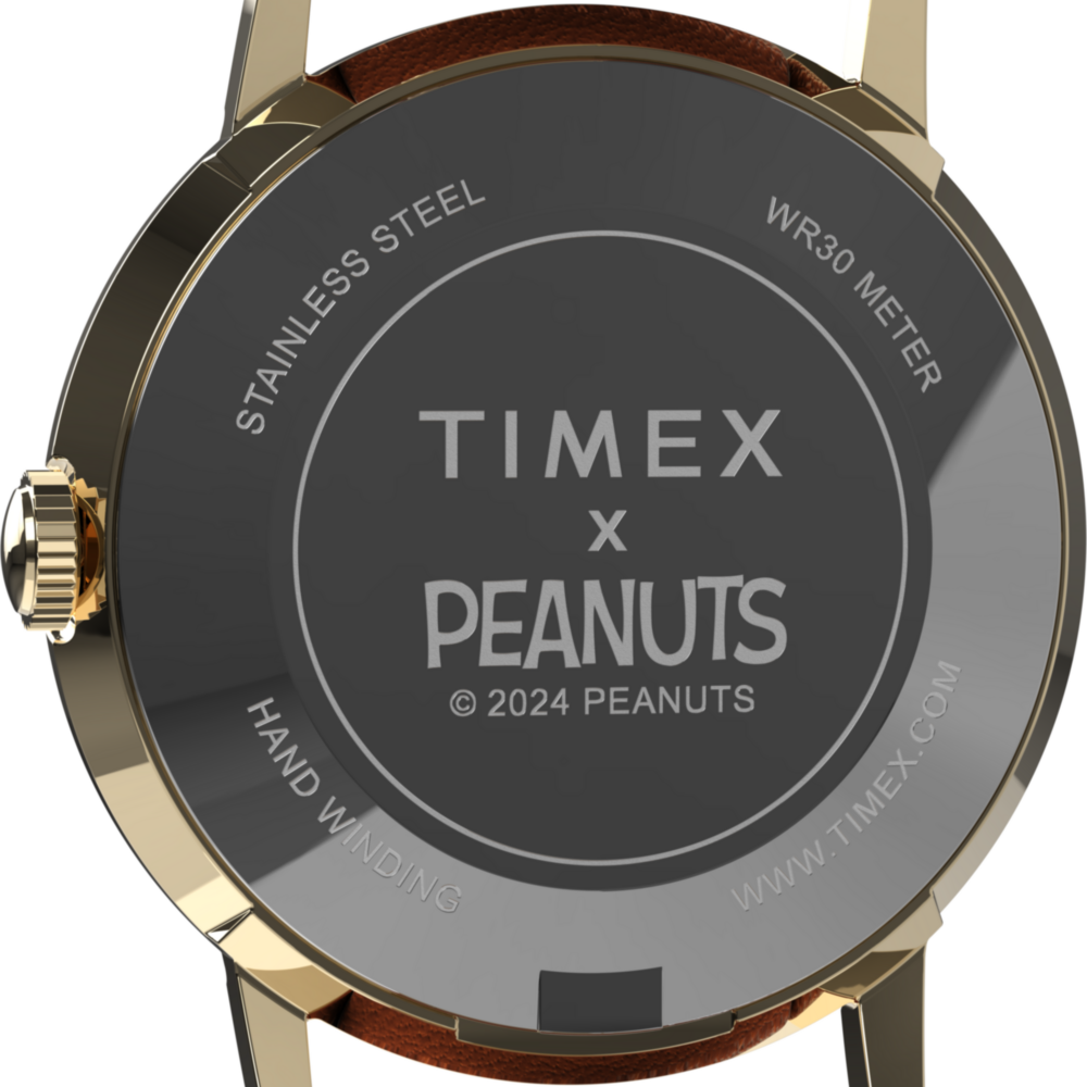 Peanuts® x Timex Marlin® Hand-Wound Snoopy Tennis 34mm Leather Strap Watch