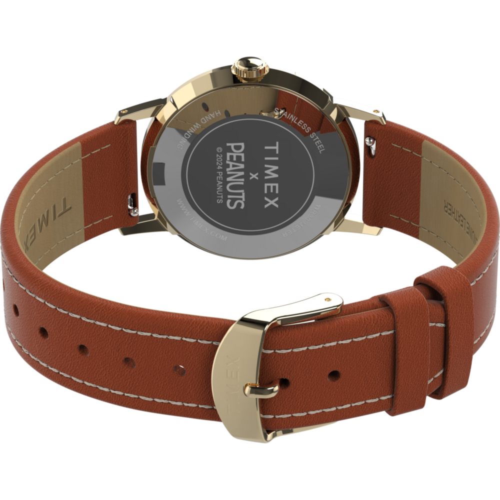Peanuts® x Timex Marlin® Hand-Wound Snoopy Tennis 34mm Leather Strap Watch