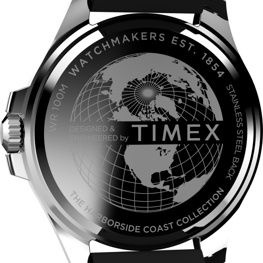 Harborside Coast 44mm Synthetic Rubber Strap Watch