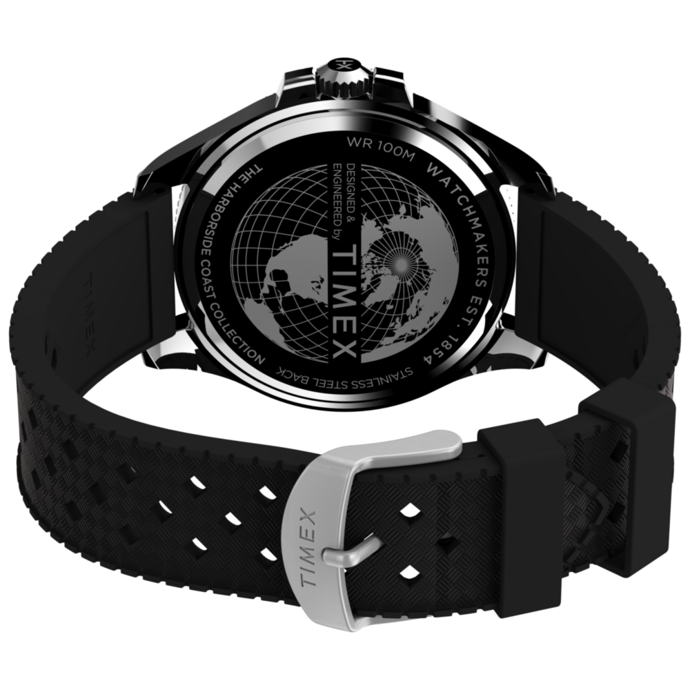 Harborside Coast 44mm Synthetic Rubber Strap Watch
