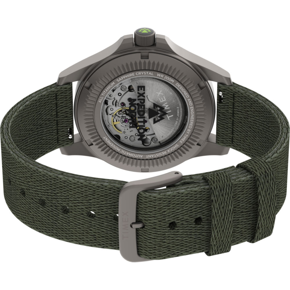 Expedition® Field Post Titanium Automatic 41mm Recycled Fabric Strap Watch