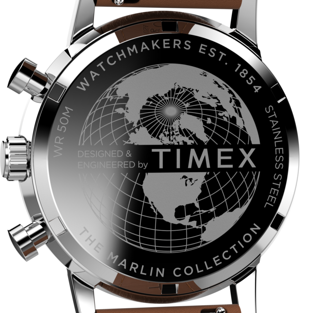 Marlin® Chronograph Tachymeter 40mm Leather Strap Watch