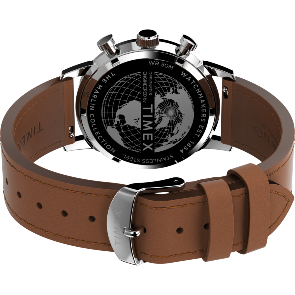 Marlin® Chronograph Tachymeter 40mm Leather Strap Watch