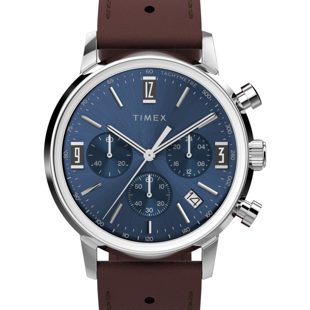 Marlin® Chronograph Tachymeter 40mm Leather Strap Watch