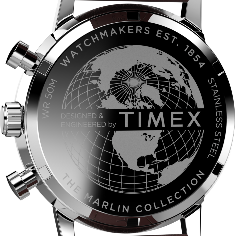 Marlin® Chronograph Tachymeter 40mm Leather Strap Watch