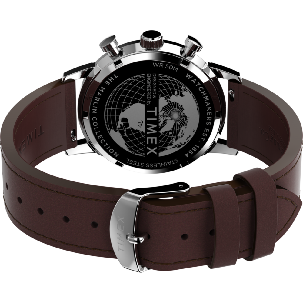 Marlin® Chronograph Tachymeter 40mm Leather Strap Watch