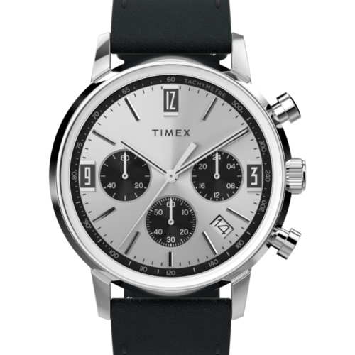 Marlin® Chronograph Tachymeter 40mm Leather Strap Watch