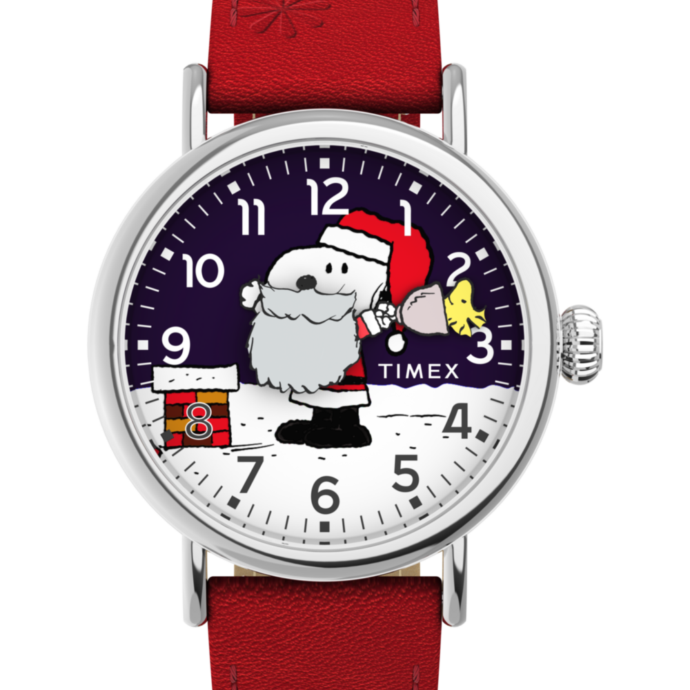 Peanuts® x Timex Standard Snoopy Santa 40mm Leather Strap Watch
