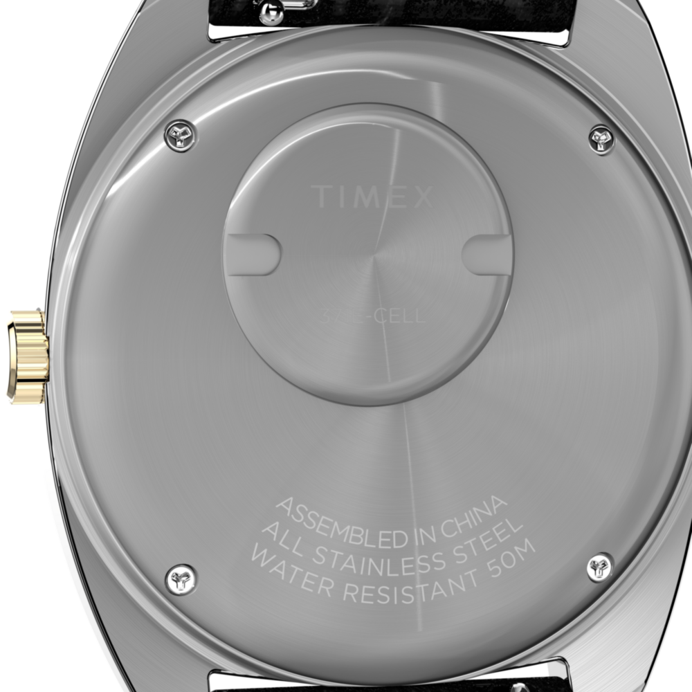 Q Timex® 1978 Day/Date 37.5mm Leather Strap Watch