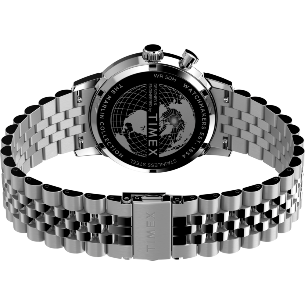 Marlin® Moon Phase 40mm Stainless Steel Bracelet Watch