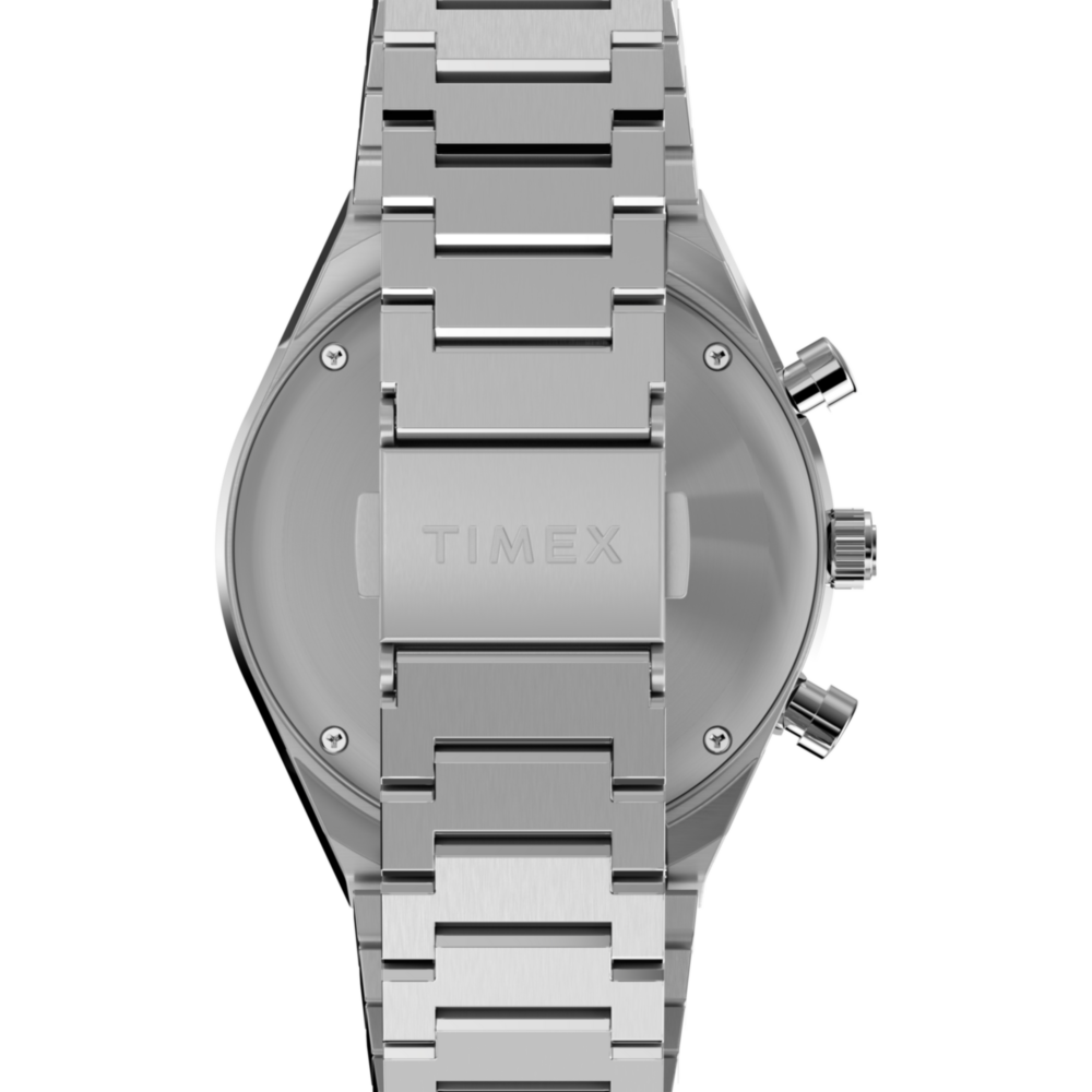 Q Timex Chronograph 40mm Stainless Steel Bracelet Watch