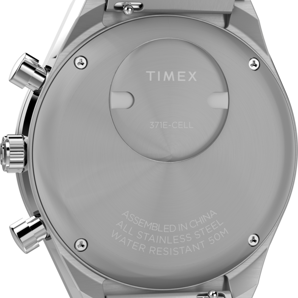 Q Timex Chronograph 40mm Stainless Steel Bracelet Watch