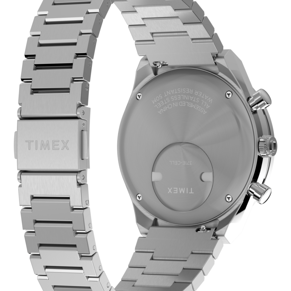 Q Timex Chronograph 40mm Stainless Steel Bracelet Watch