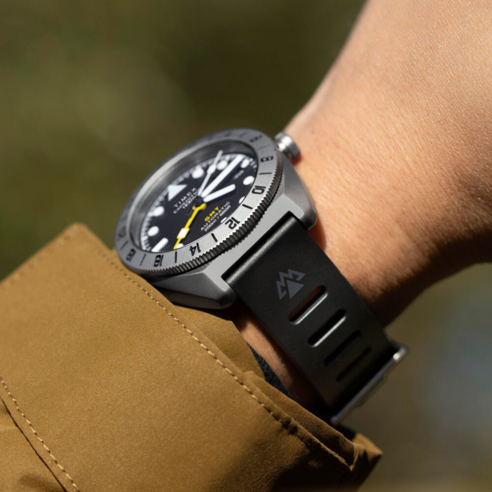Expedition® Pioneer Titanium Automatic GMT 41mm Silicone Strap Watch