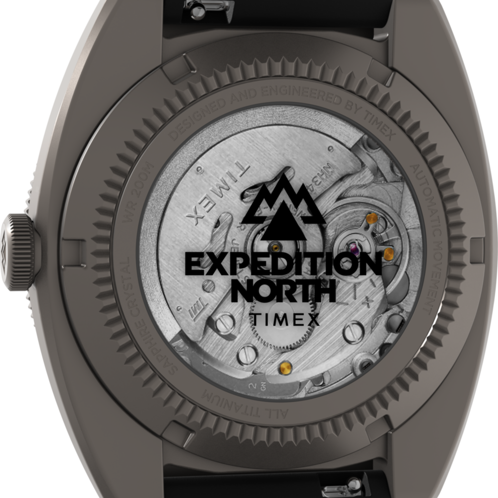 Expedition® Pioneer Titanium Automatic GMT 41mm Silicone Strap Watch