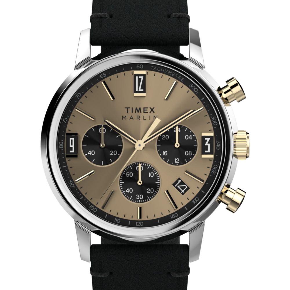 Marlin® Chronograph Tachymeter 40mm Leather Strap Watch